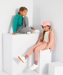 Jogging molletonnée à taille élastiquée - Vieux rose