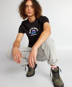 Tee-shirt en jersey avec imprimé - Noir
