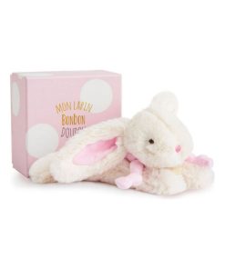 Coffret Peluche Lapin Bonbon Rose (20 Cm) - Ecru