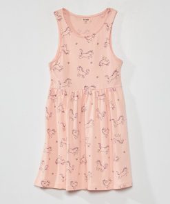 Robe sans manches à motifs - Rose 'licorne'