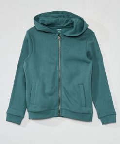Sweat zippé à capuche - Vert