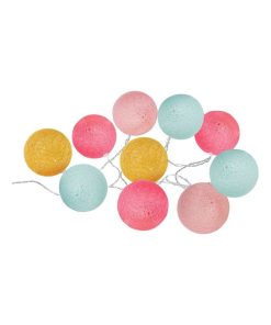 Guirlande LED solaire 10 boules multicolores - Blanc