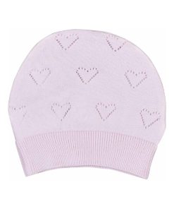 Bonnet fine maille en tricot , LIANA - Rose