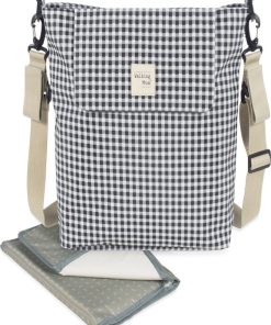 Sac à langer à bandoulière I Love Vichy noir - Noir