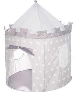 ROBA Tente de Jeu Enfant "Ritterburg" - Château de Chevalier + Sac - Gris Imprimé Étoiles - N/A
