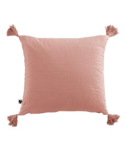 Coussin Double Gaze Coton Collection Gaia - Rose clair