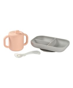 Coffret d'apprentissage en silicone pink (3 pièces) - Gris Rose Gris