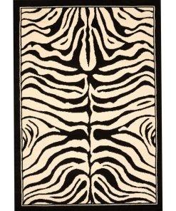 Tapis salon 160x225 ZEBRE Noir OEKO TEX fabriqué en Europe Exclusivité idéal pour le salon - Noir