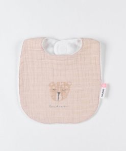 Set de 3 bavoirs léopard en mousseline et éponge, cappuccino/beige - Beige