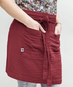 Tablier Gaze de coton Collection Gaia - Bordeaux