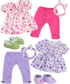 Sophia's par Teamson Kids Ensemble de vêtements de poupée 8 pièces à fleurs , robe de poupée de 15" - N/A