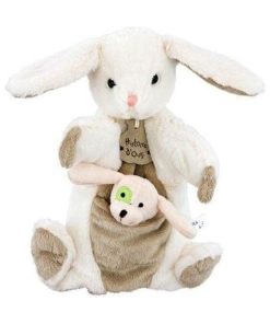 doudou Histoire d'ours Lapin Blanc Mario a doigt Chien HO2369 Mario a Doigts Marionnette - Blanc