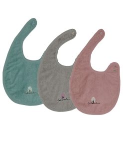 Eveil Et Nature Lot De 3 Bavoirs Eponge Coton Bio - Multicolore