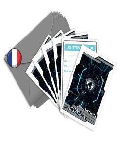 6 Invitations Et Enveloppes Anniversaire 'vaisseau Spatiale' | Fabrication Française - N/A