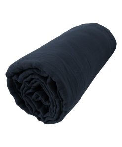 Drap Housse Double Gaze Coton Gaia - Bleu marine