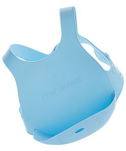 Bavoir récupérateur en silicone - Bleu