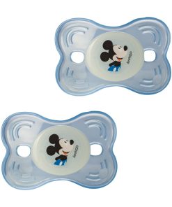 Lot de 2 sucettes nuit DS Mickey Bloom 12 mois - Bleu