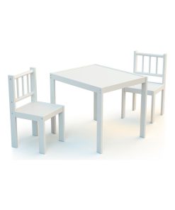 WEBABY - Ensemble 1 table + 2 chaises Blanc - Blanc
