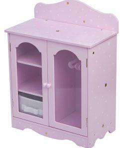Armoire poupée poupon Twinkle Stars Princess penderie meuble bois jeux TD-0210AP - N/A