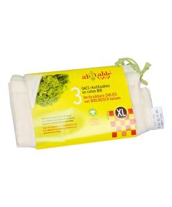 Lot de 3 sacs à vrac réutilisables - XL - Blanc