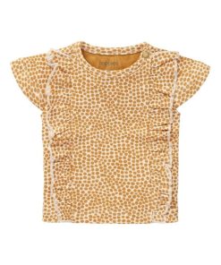 T-Shirt Bébé Bio à Volants Ambre - Jaune