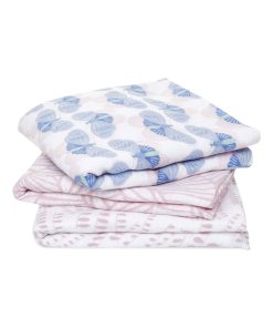 Lot de 3 langes Musy en coton Deco dream (70 x 70 cm) - Rose