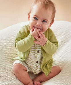 Cardigan en tricot fin, - Vert