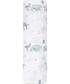 Maxi Lange En Coton Rising Star Follow The Stars (120 X 120 Cm) - Blanc Bleu