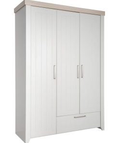 ROBA Armoire "Helene" 3 portes – technologie à fermeture progressive – gris clair / orme lunaire - Gris clair