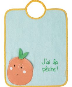 Bavoir pliable Bagolo avec poche - pêche - Bleu