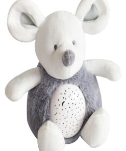 Veilleuse musicale peluche souris (20 cm) - Blanc
