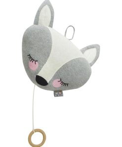 Veilleuse Musicale Renard en Coton Bio - Gris