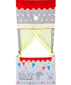 ROBA Théâtre de Porte en Tissu - Castelet de Marionnettes à Suspendre + Horloge Réglable - N/A