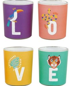 Bougies pot verre Jungle X4 - Violet