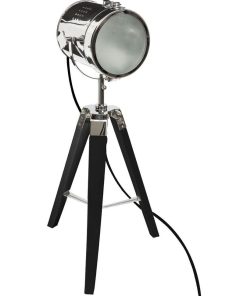 Lampe industrielle métal et bois EBOR H68 cm noir - Noir