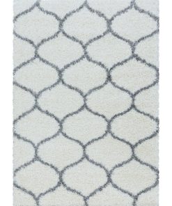Tapis shaggy 200x290 SHAGGY SA Crème OEKO TEX idéal pour Salon - Ecru