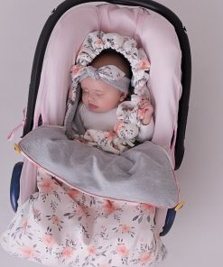 Chancelière universelle en satin de coton, Corail - Gris