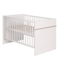 ROBA Lit bébé évolutif "Moritz" - 70x140 - Convertible - Hauteur Réglable - Blanc/Décor 'Luna elm' - Blanc