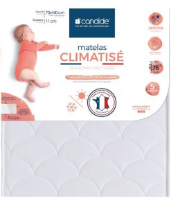 Matelas bébé Climatisé 2 faces - 70 cm x 140 cm x 11 cm - Blanc