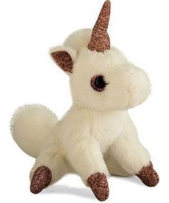 doudou Histoire d'ours Mini Licorne Rose Porte Clés - Rose