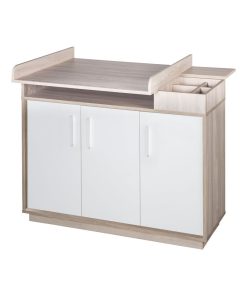 ROBA Commode à Langer "Olaf" avec Plan Amovible - Blanc/Décor Orme lunaire - Hauteur 92,5 cm - Blanc