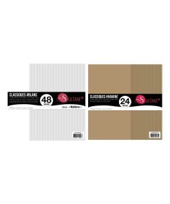 72 papiers Scrapbooking Blanc + Havane - 300g/ m² - N/A
