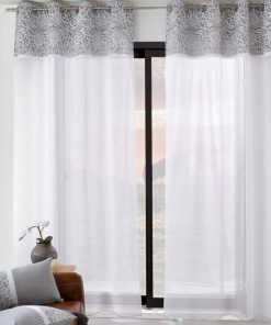 Voilage à œillets 135x240 Elisa gris clair - Gris