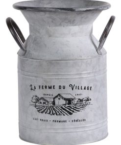 Pot à lait métal avec poignées - Gris