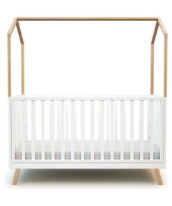 AT4 - Lit évolutif Cabane 70x140 CONFORT - Blanc Marron