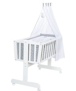 ROBA Berceau miffy® 40x90 cm + Équipement Complet - Bois Laqué Blanc - Blanc