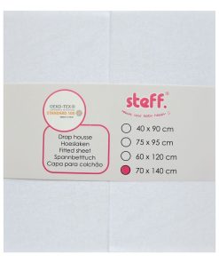 Steff - Drap housse - coton - lot de 2 - OEKO tex standard 100 - Blanc