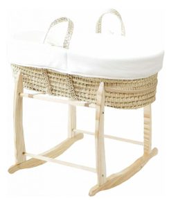 Couffin avec Support Bois - Habillage Nuage en Coton Bio - Blanc