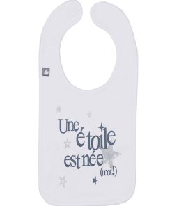Bavoir bébé personnalisé - Une étoile est née (moi!) - Blanc