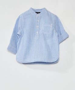 Chemise en coton - Bleu/blanc